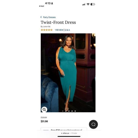 Ellos Twist-Front Dress - Picture 1 of 3